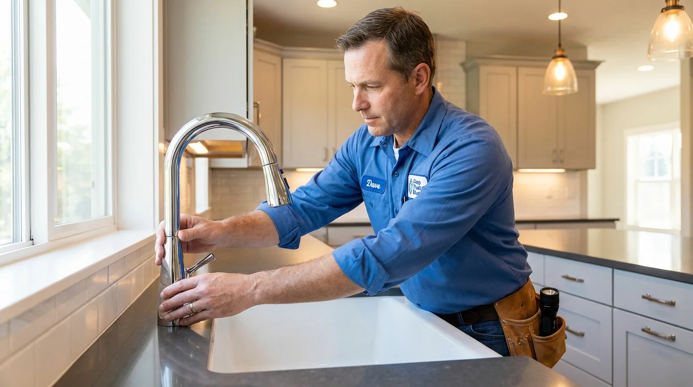 Kitchen faucet installation by Johns Plumbing LLC in East Hartford